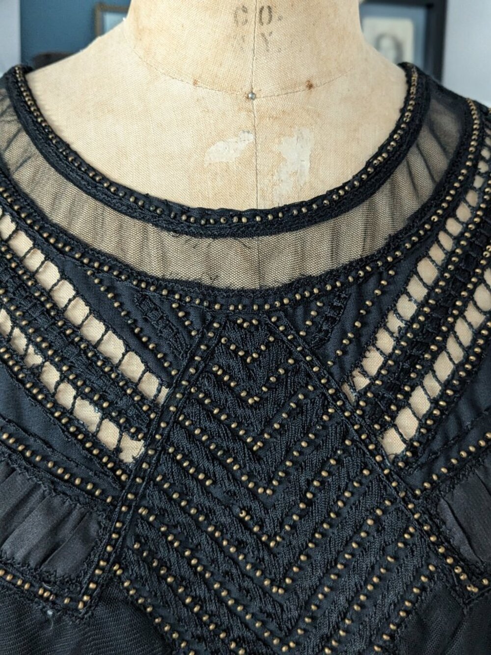 Buffalo Embellished Top with Mesh Panels and beading size small - Picture 6 of 8